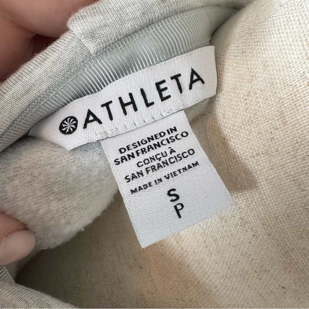 Athleta Soft Gray Draped Long Sleeve Sweatshirt - Picture 7 of 8
